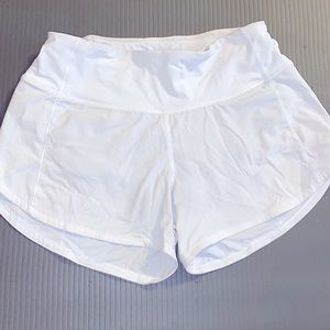 White lululemon speed up shorts
